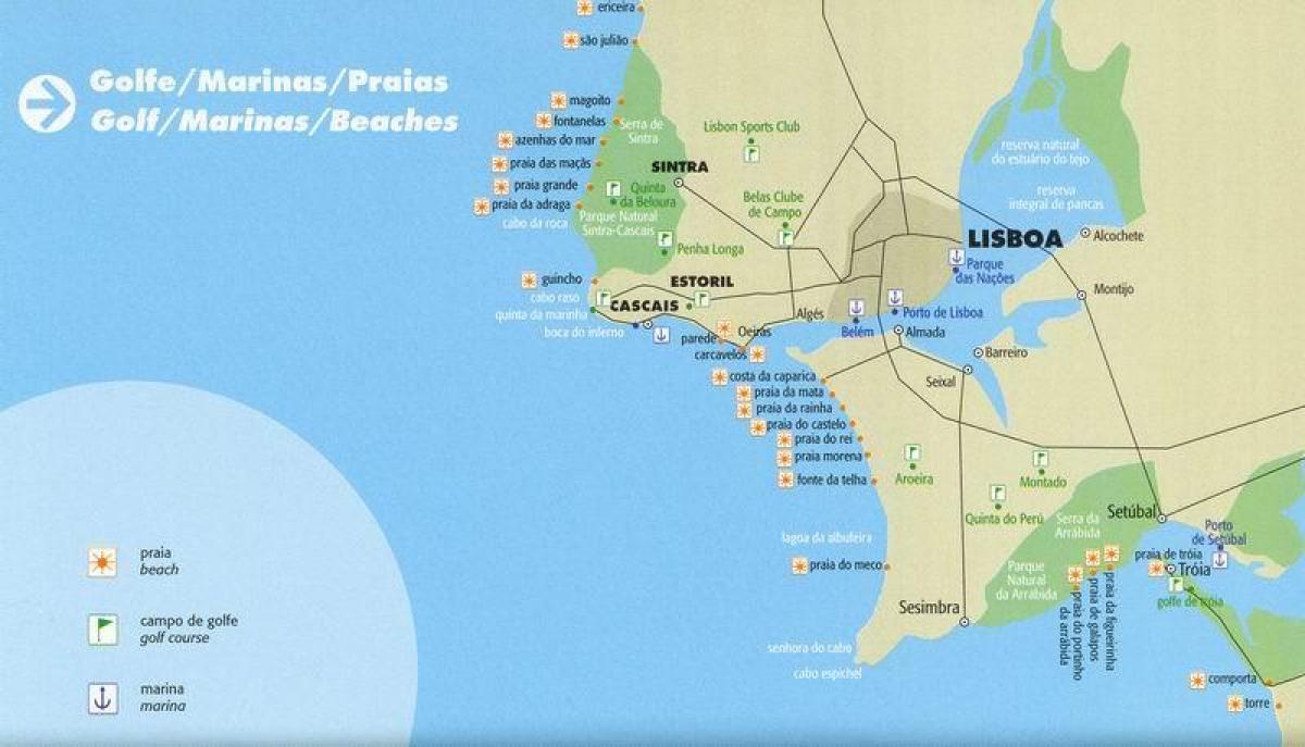 map of lisbon beaches