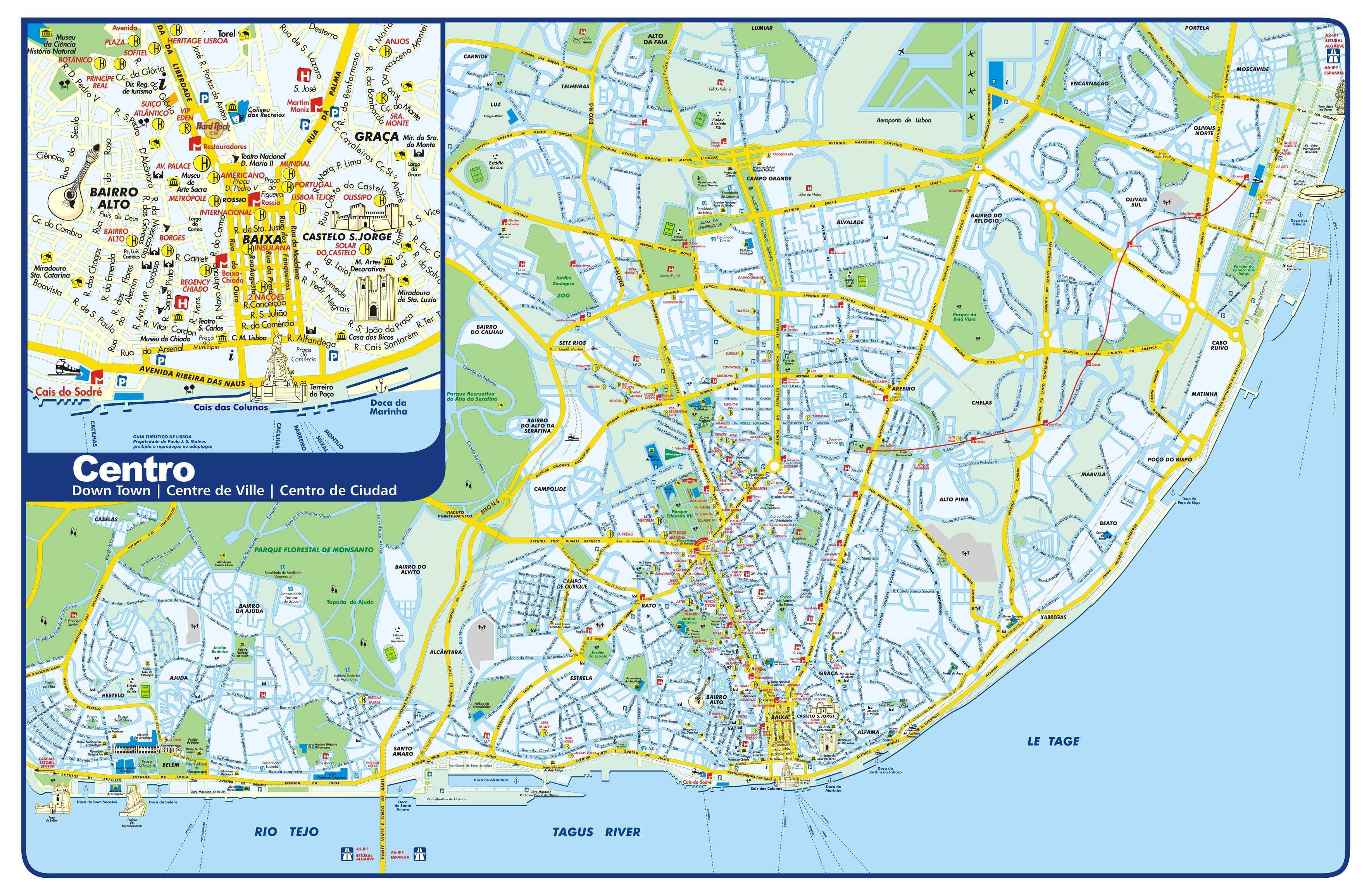 Map of lisbon area - Areas of lisbon map (Portugal)