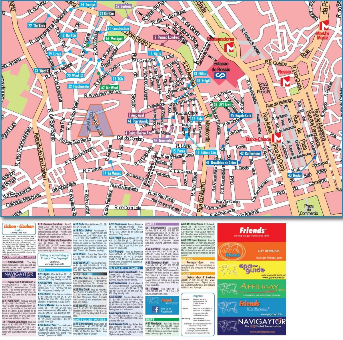 map of gay map lisbon