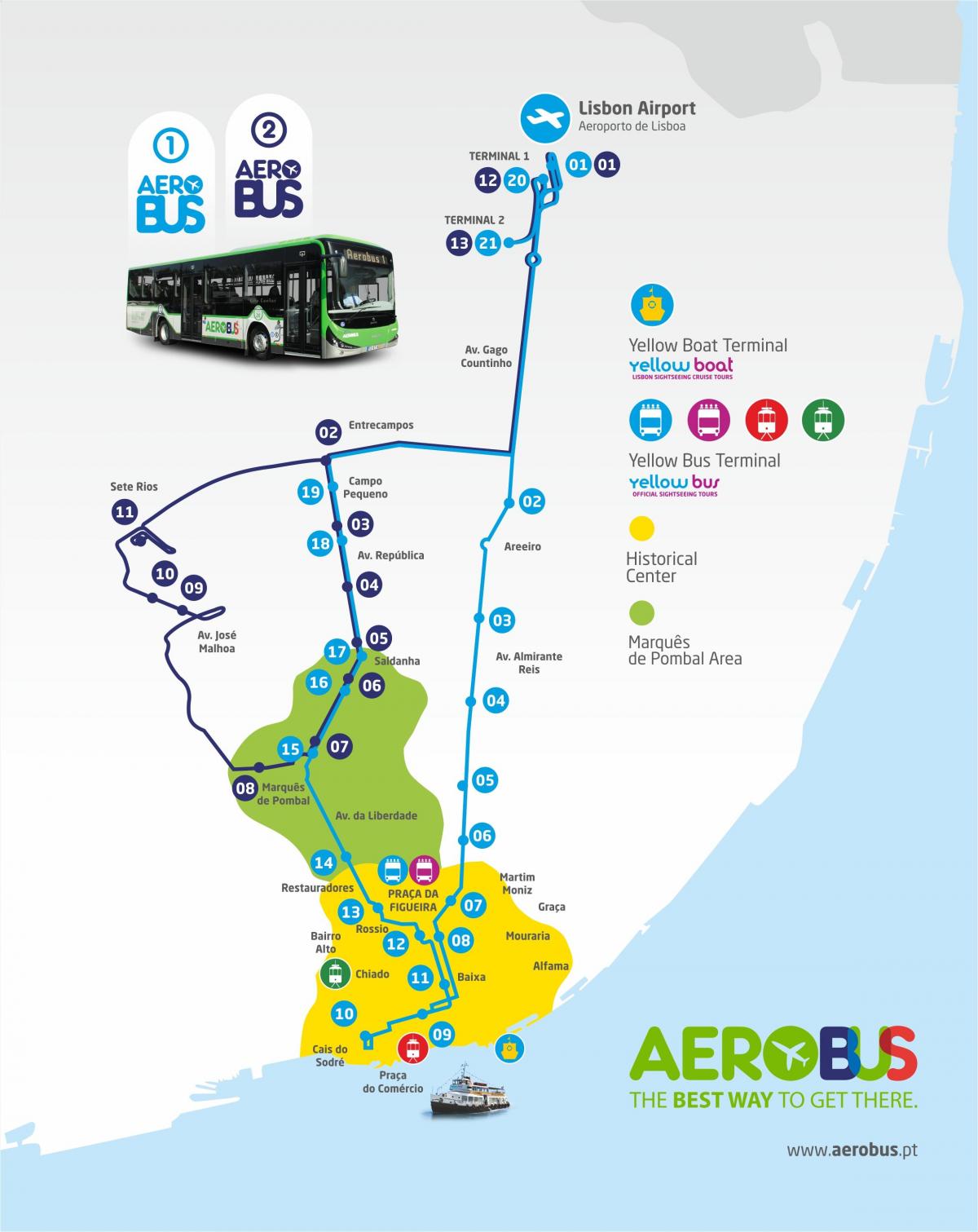 lisbon airport bus route map