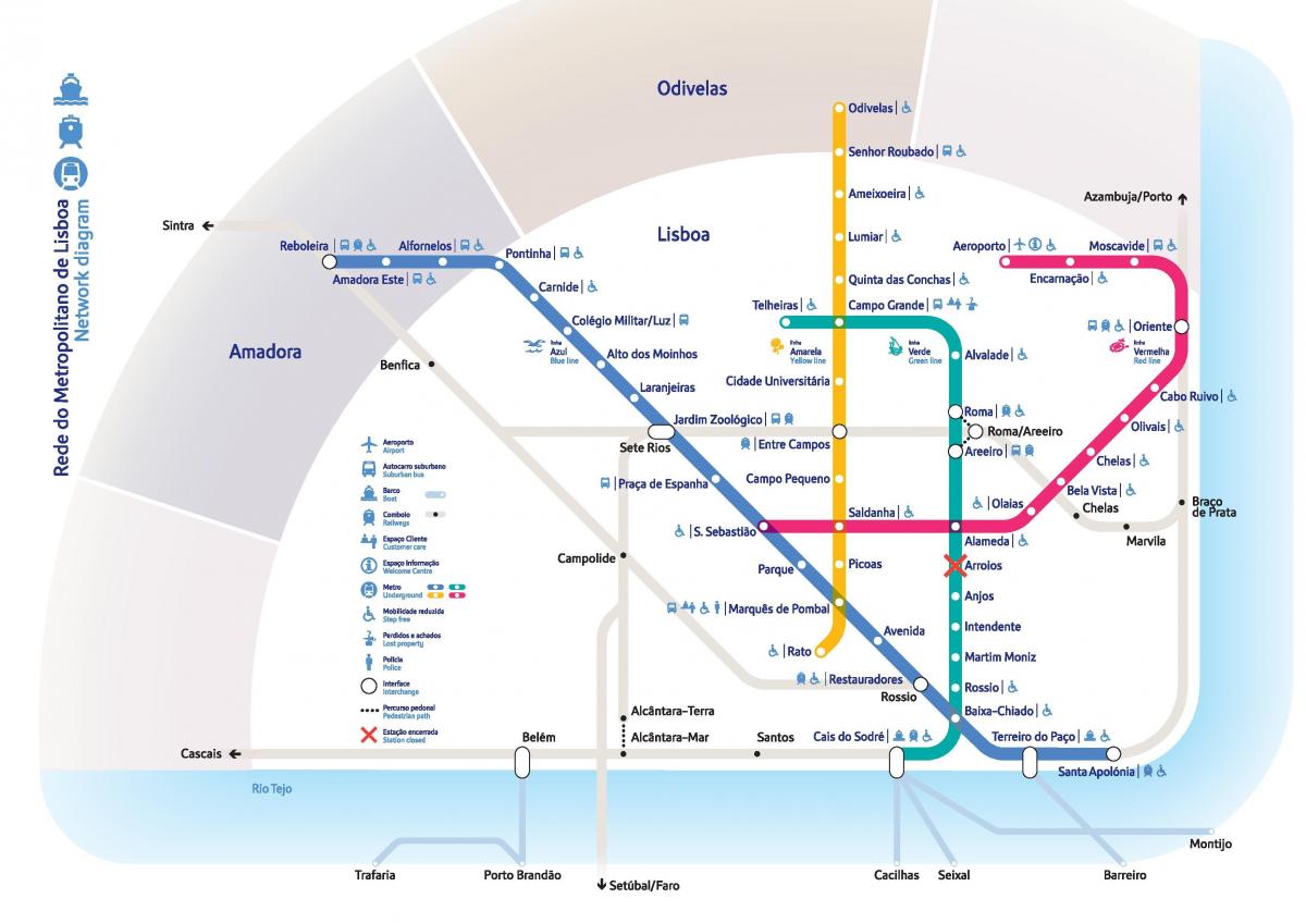 map of metro lisbon
