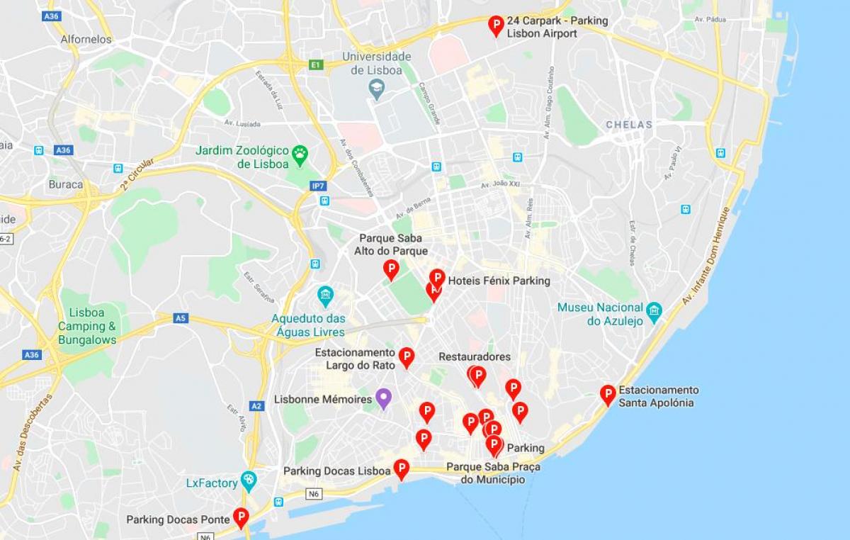 map of lisbon parking 