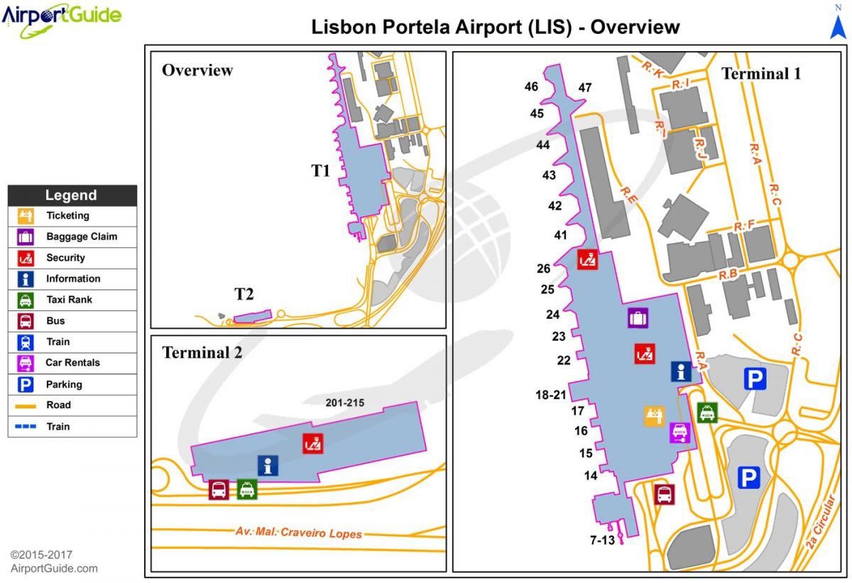 lisbon portela airport terminal map