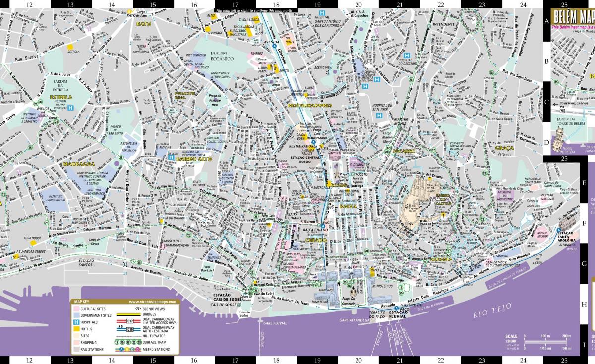 Streetwise lisbon map - Map of streetwise lisbon (Portugal)