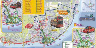 Lisbon hop on hop off bus route map