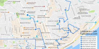 Walking tour of lisbon map