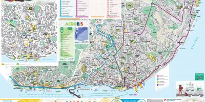 Yellow bus tour lisbon map
